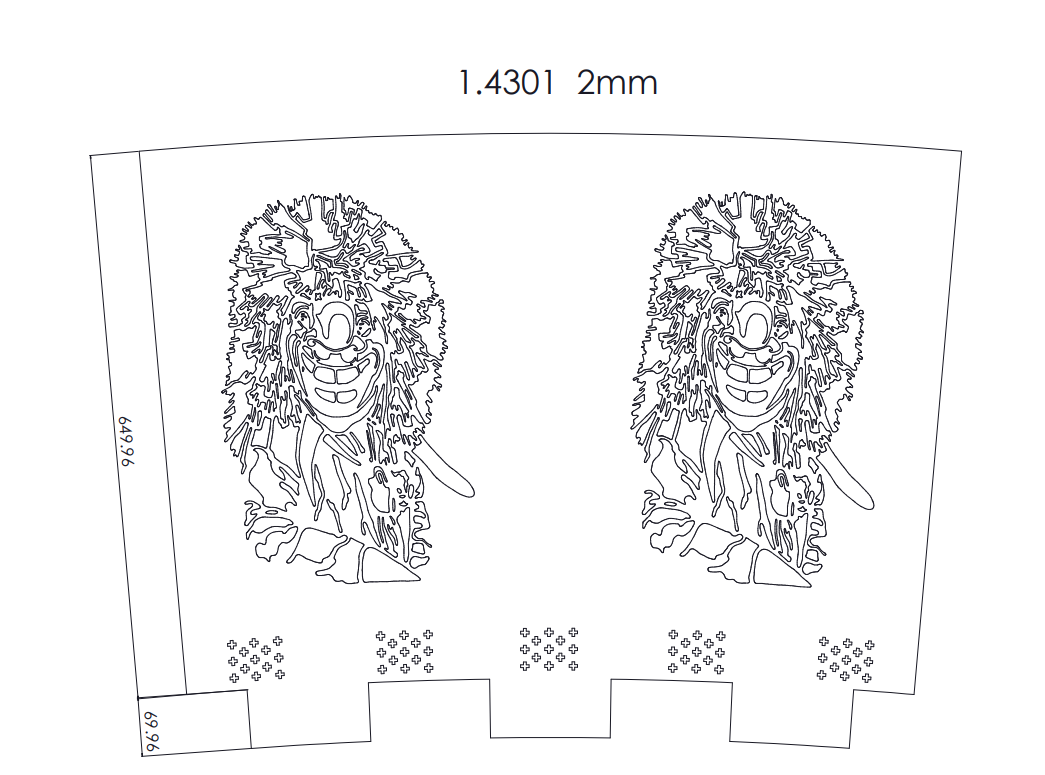 Feuerkelch™ personalisiert – Gravur WäggisKopf, Material: Chromstahl